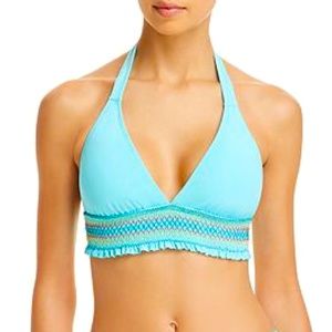 Bleu Rod Beattie turquoise stitch trim bikini top
